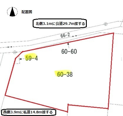 石巻市大街道北３丁目の売地【区画図】