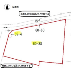 石巻市大街道北３丁目の売地【区画図】
