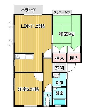 盛岡市松園２丁目のアパート【間取り】