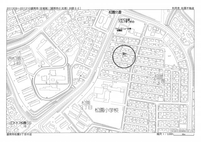 盛岡市松園３丁目の駐車場【地図】