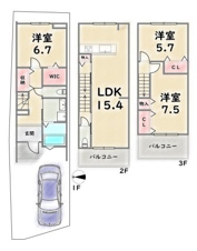右京区西京極東衣手町【間取り】