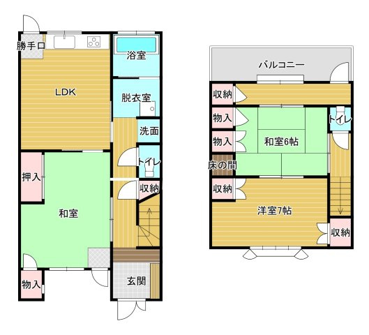鳥取市行徳1丁目戸建て【間取り】
