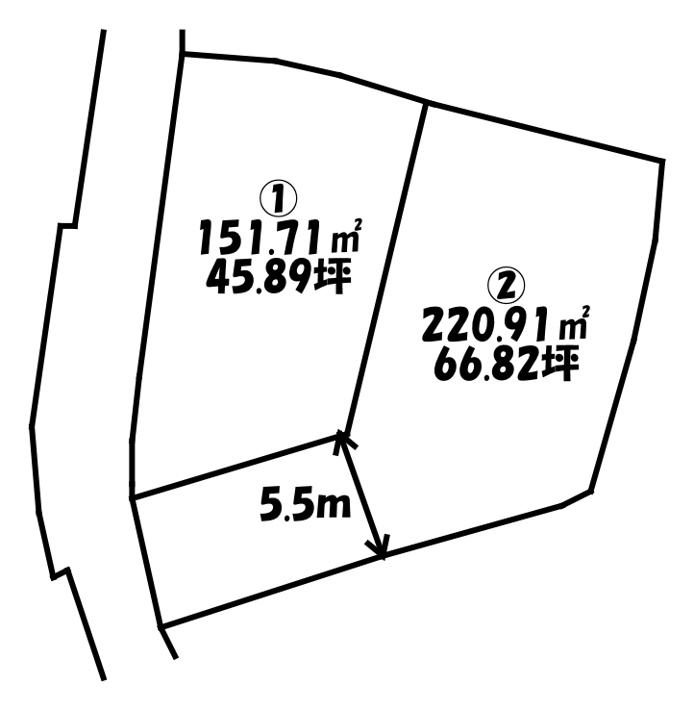 甲府市千塚5丁目①　売地【間取り】