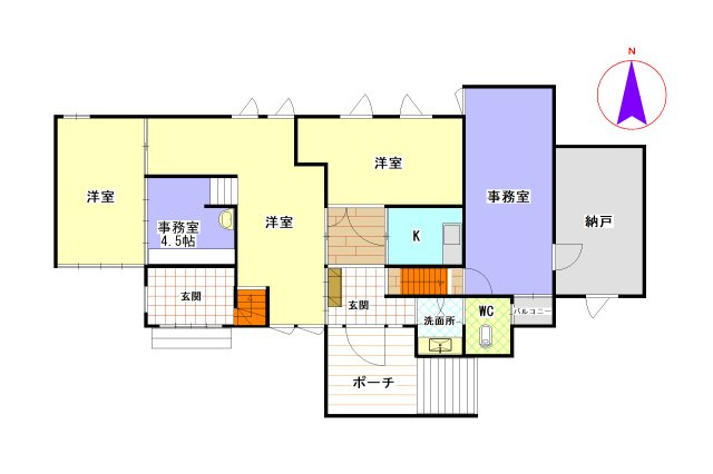 高山市桐生町７丁目の店舗事務所【間取り】