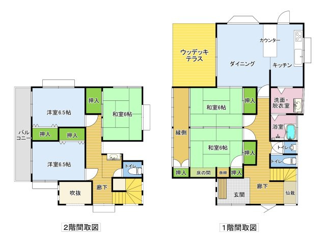 鳥取市若葉台南6丁目  中古戸建て【間取り】