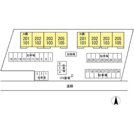 サンセールＴＫＮ Ｂ【区画図】
