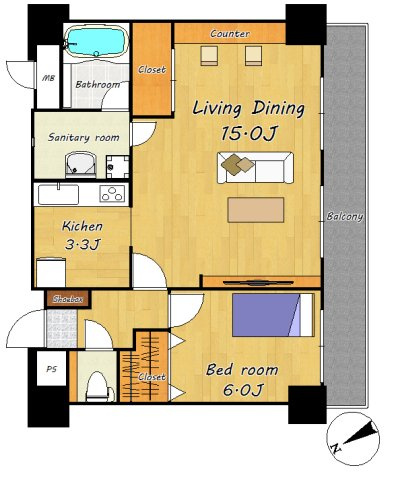 ダイアパレス本町【間取り】20帖のリビングダイニング！先進的窓リノベのインナーサッシ採用で断熱性能が向上しました♪
