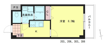 松本市野溝木工２丁目のマンション【間取り】