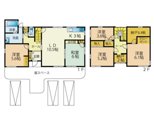 北九州市小倉南区志井鷹羽台の中古一戸建【間取り】収納豊富物件☆お部屋もスッキリ片付きます