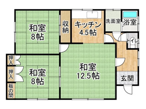 西１６条南３０丁目（平家建）【間取り】