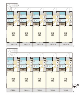 1K　全10戸、トイレバス別・収納付