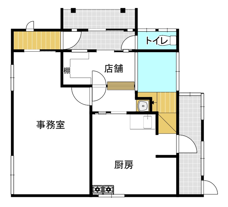 春日町３店舗付き住宅【間取り】