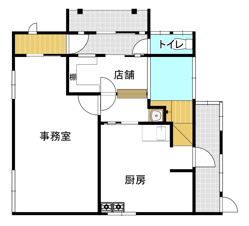 春日町３店舗付き住宅【間取り】