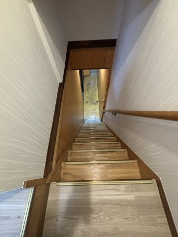 南山貸家【エントランス】階段に手摺も付いております。