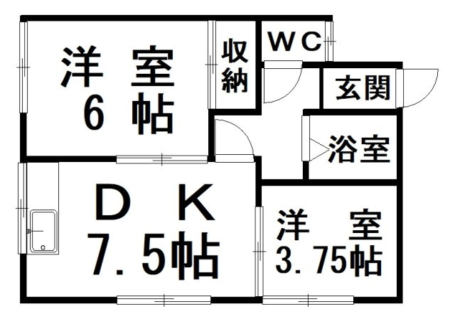 ◎収益物件◎中谷ハイツ【間取り】間取の一例です