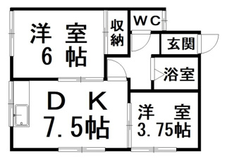 ◎収益物件◎中谷ハイツ【間取り】間取の一例です