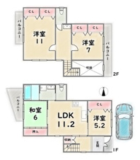 右京区梅津東構口町【間取り】