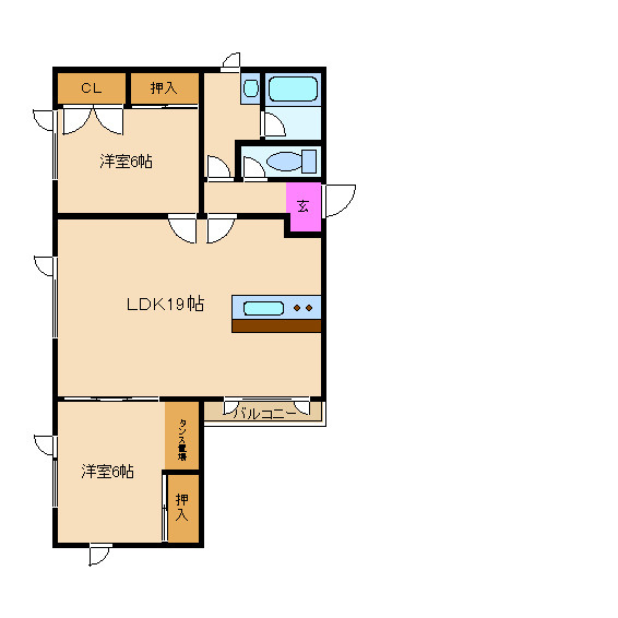 ルーベル東2条【間取り】201号室　間取り図