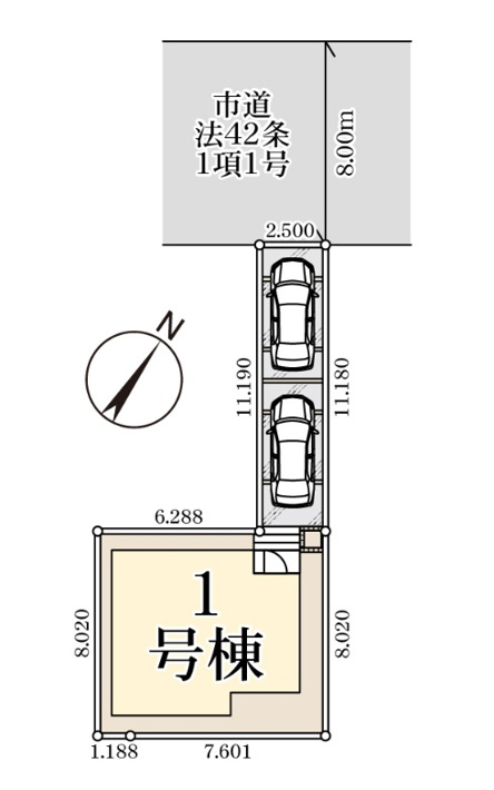 新築戸建て川口市戸塚鋏町【区画図】