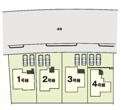 八王子市兵衛2-18-16 新築【仲介手数料無料】【区画図】全5棟の新しいコミュニティが形成しやすい住宅地です。