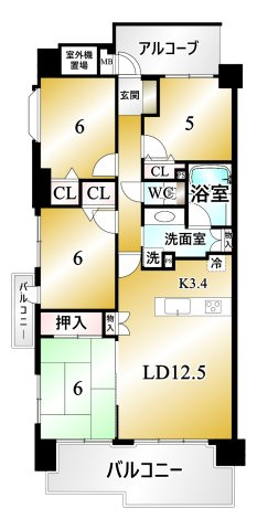 サーパス朝日通り【間取り】