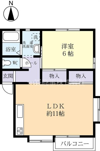 リビングと洋室が別のため来客があっても寝室が見えません！