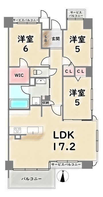パラドール四条梅津【間取り】