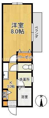 カーサ北二ツ杁【間取り】