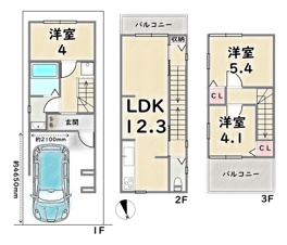 右京区嵯峨中又町【間取り】