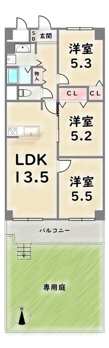 コープ野村京都四条【間取り】
