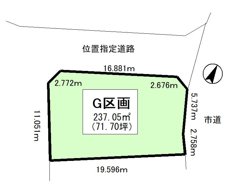 中津川市茄子川の売地【間取り】