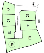 中津川市茄子川の売地【区画図】
