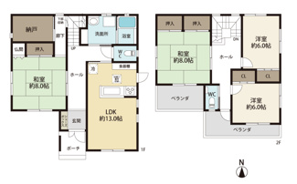 2980万円、4LDK、土地面積122.58m2、建物面積120.07m2
約13帖のリビングの他、快適に過ごせる広さを確保した和室と洋室が２部屋。
ライフスタイルに合わせた多彩な使い方が可能です♪