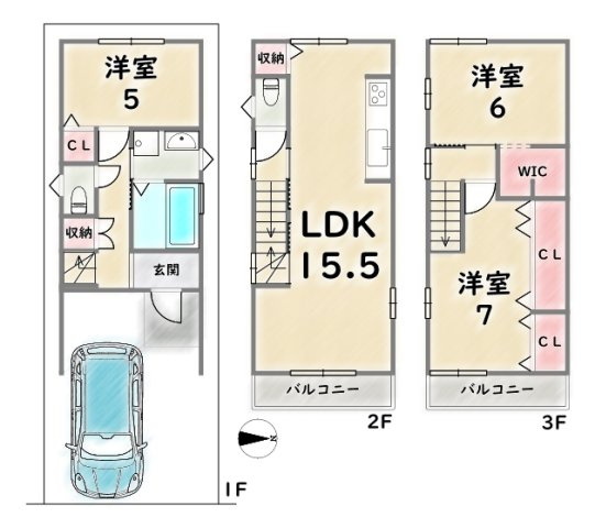 右京区太秦中筋町【間取り】