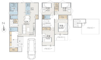 横浜市保土ケ谷区峰岡町２丁目の新築一戸建【間取り】