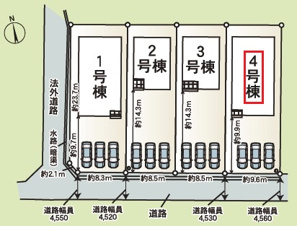 御嵩町中第4（全4棟）【区画図】