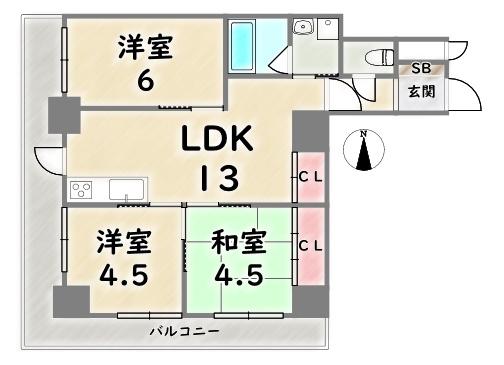 パレジット五条【間取り】