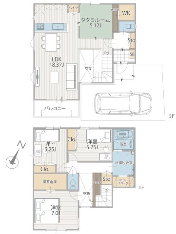 横浜市神奈川区三ツ沢中町の新築一戸建【間取り】