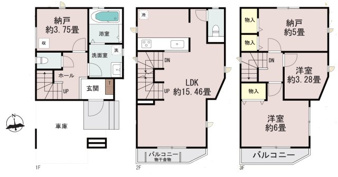 横浜市港北区小机町の新築一戸建【間取り】