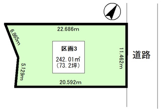 中津川市茄子川の売地【間取り】