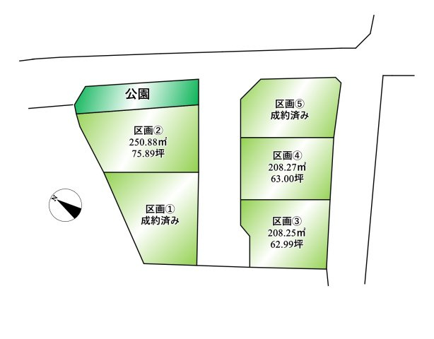都留市境分譲5区画【区画図】