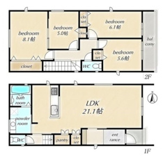 尾張旭市西大道町六兵衛前【間取り】