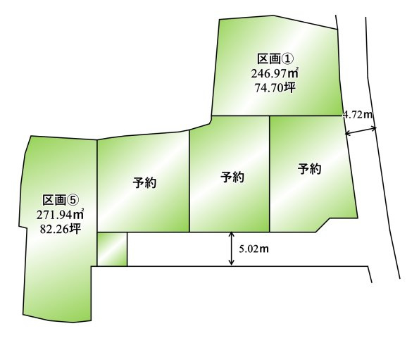甲府市西田町5区画分譲地【区画図】