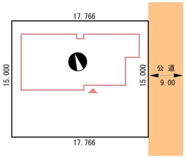 武佐3丁目5-261売家【区画図】お車は車庫に1台、お外に1台停められます。