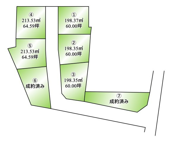 甲府市池田2丁目分譲7区画【区画図】