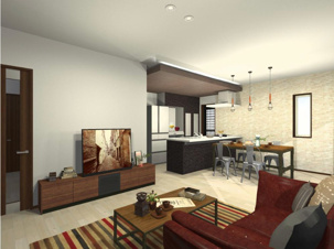 タマタウン佐賀駅西Ⅱ【居間・リビング】＊未完成の為、イメージ図となります。