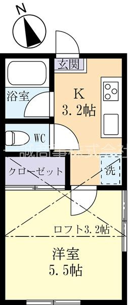 ロフト付き１K