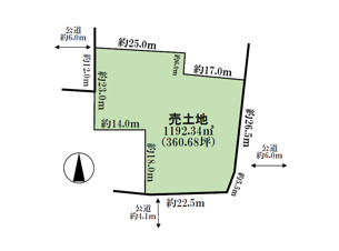 あま市西今宿平割四　土地【間取り】図面と現況が相違する場合、現況を優先とします。