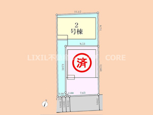大和市南林間7丁目【区画図】こちらの物件は2号棟になります。カースペースは2台駐車可能です。住宅ローンのご相談も可能です。