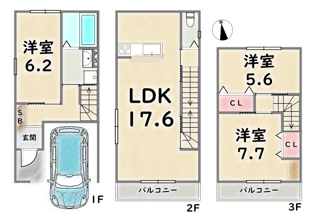 右京区太秦蜂岡町【間取り】